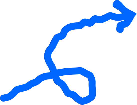 Blue pointing arrow